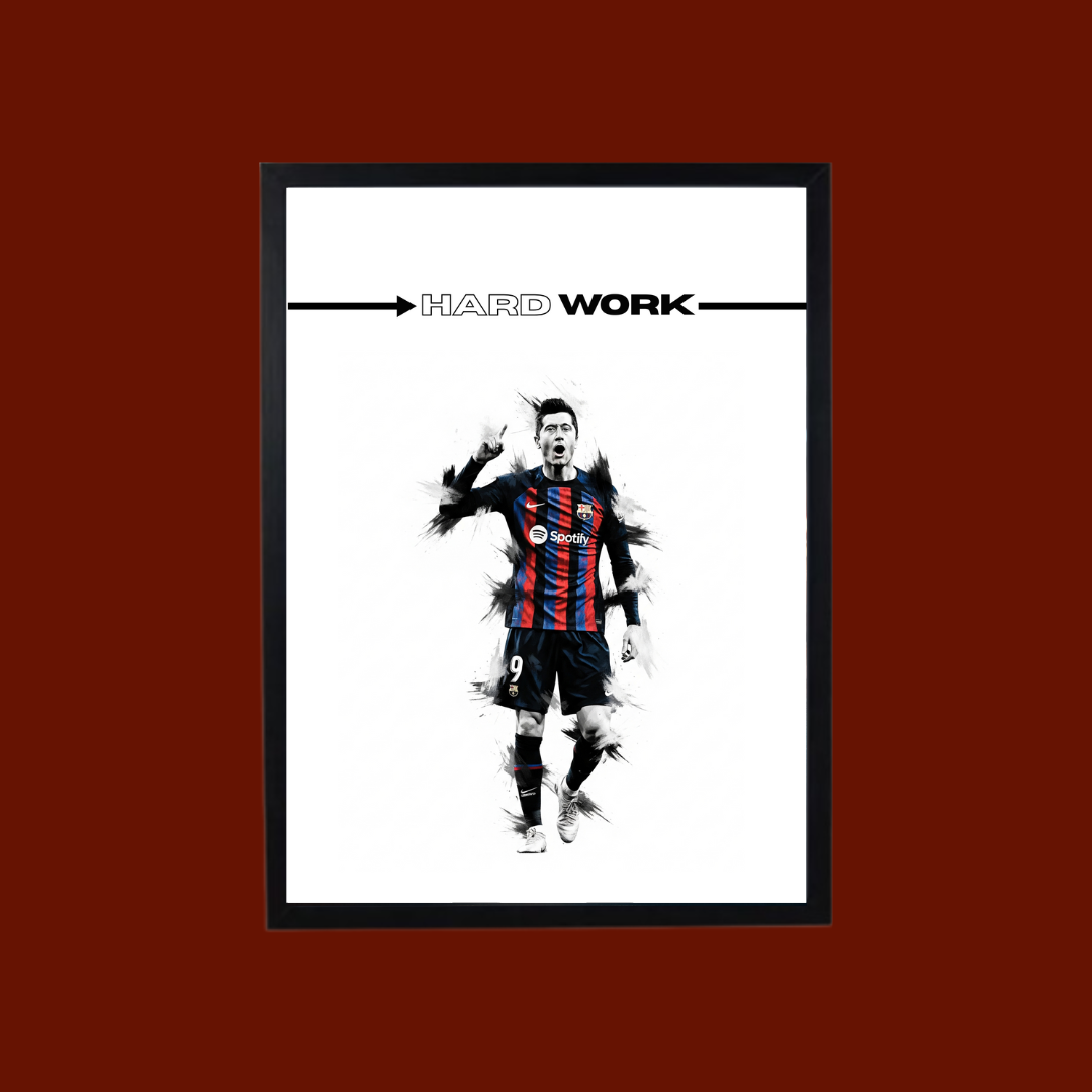 FOOTBALL Framé – WORK HARD